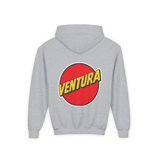 Ventura Red Beach Logo Youth Hoodie — Sports Grey
