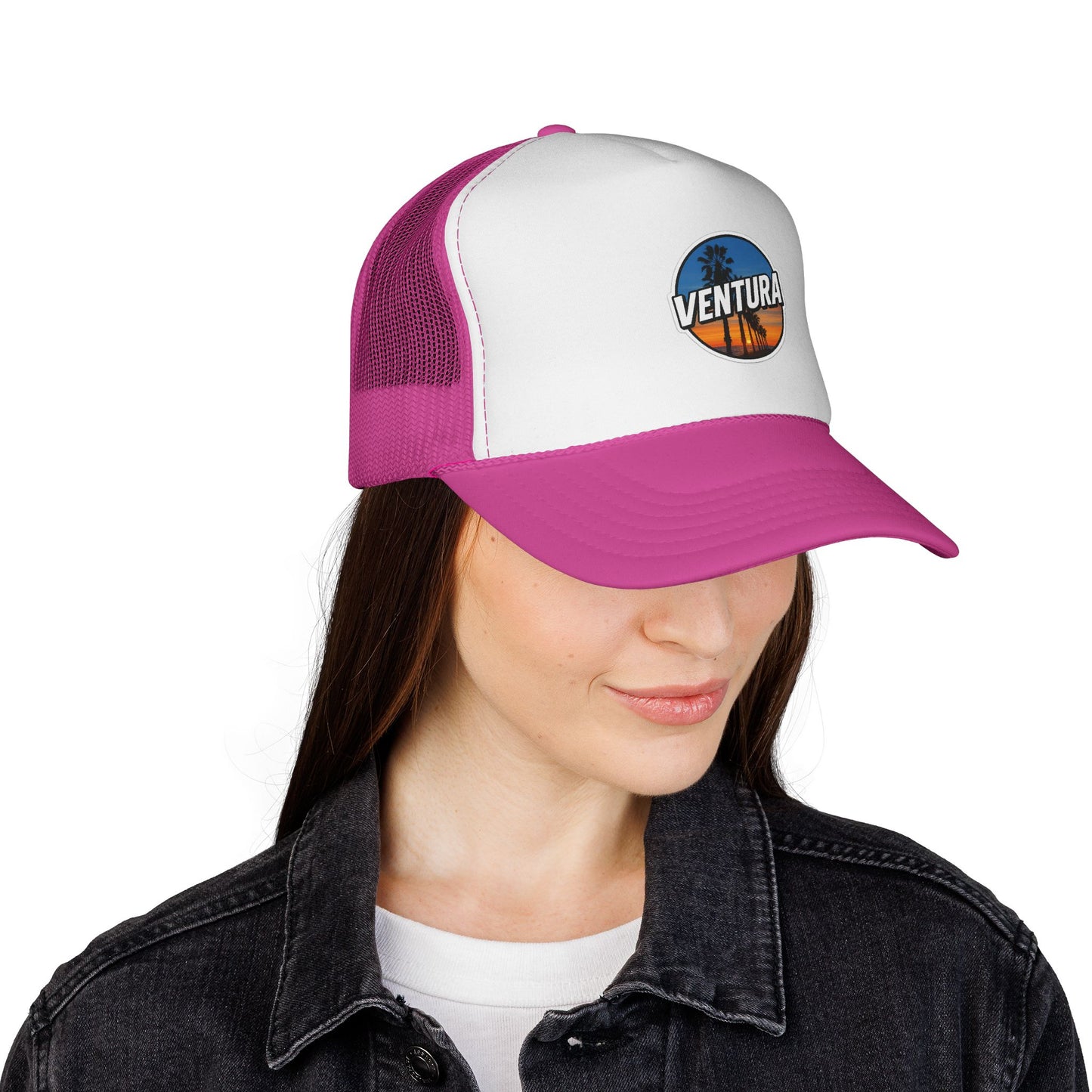 Ventura Surfer's Point Sunset Trucker Cap (Hot Pink)