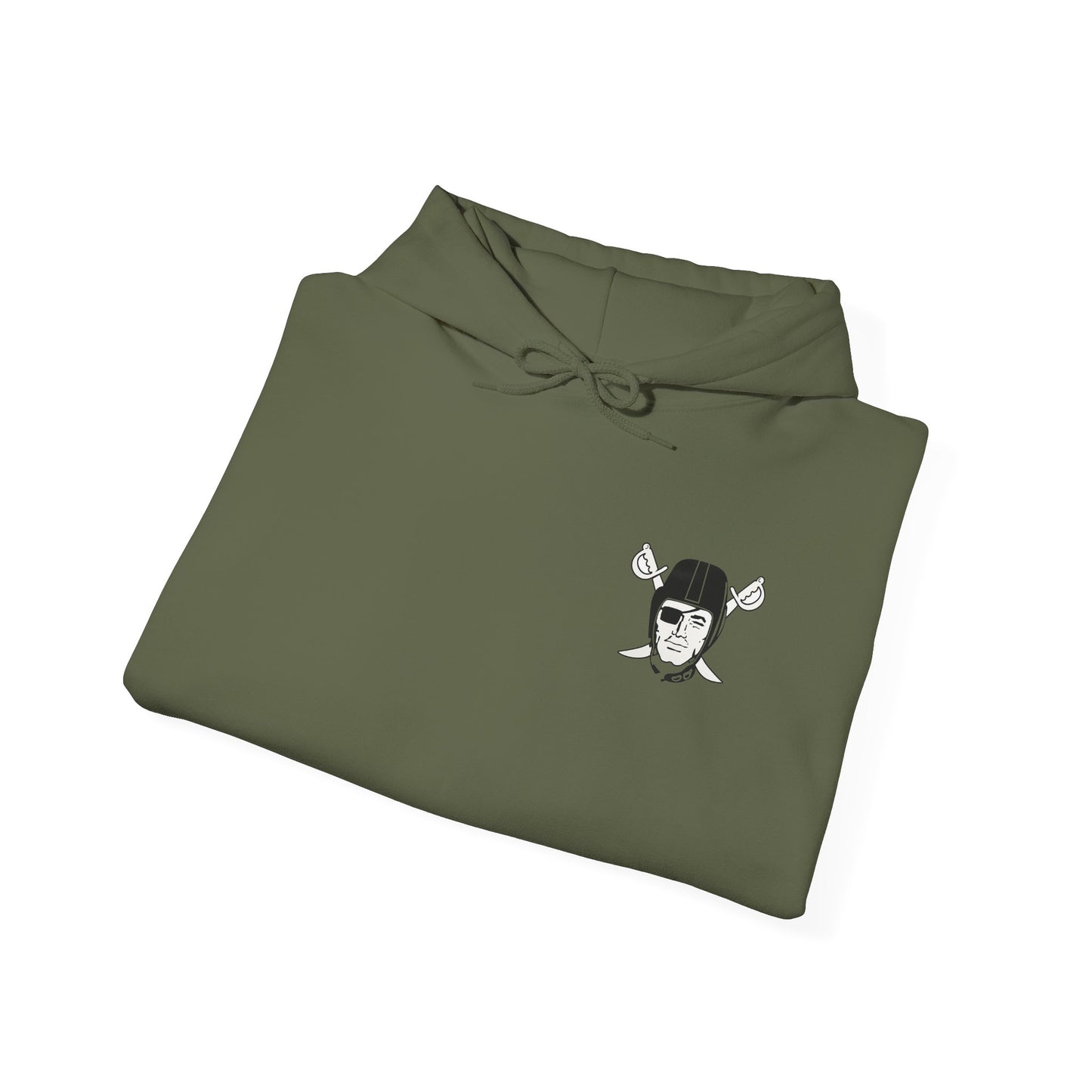 Las Vegas Raiders "One Nation" Hoodie — Team Logo Fan Sweatshirt (Military Green)