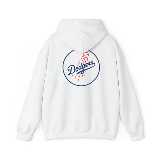 Dodgers White Hoodie — Unisex Dodgers Logo Sweatshirt