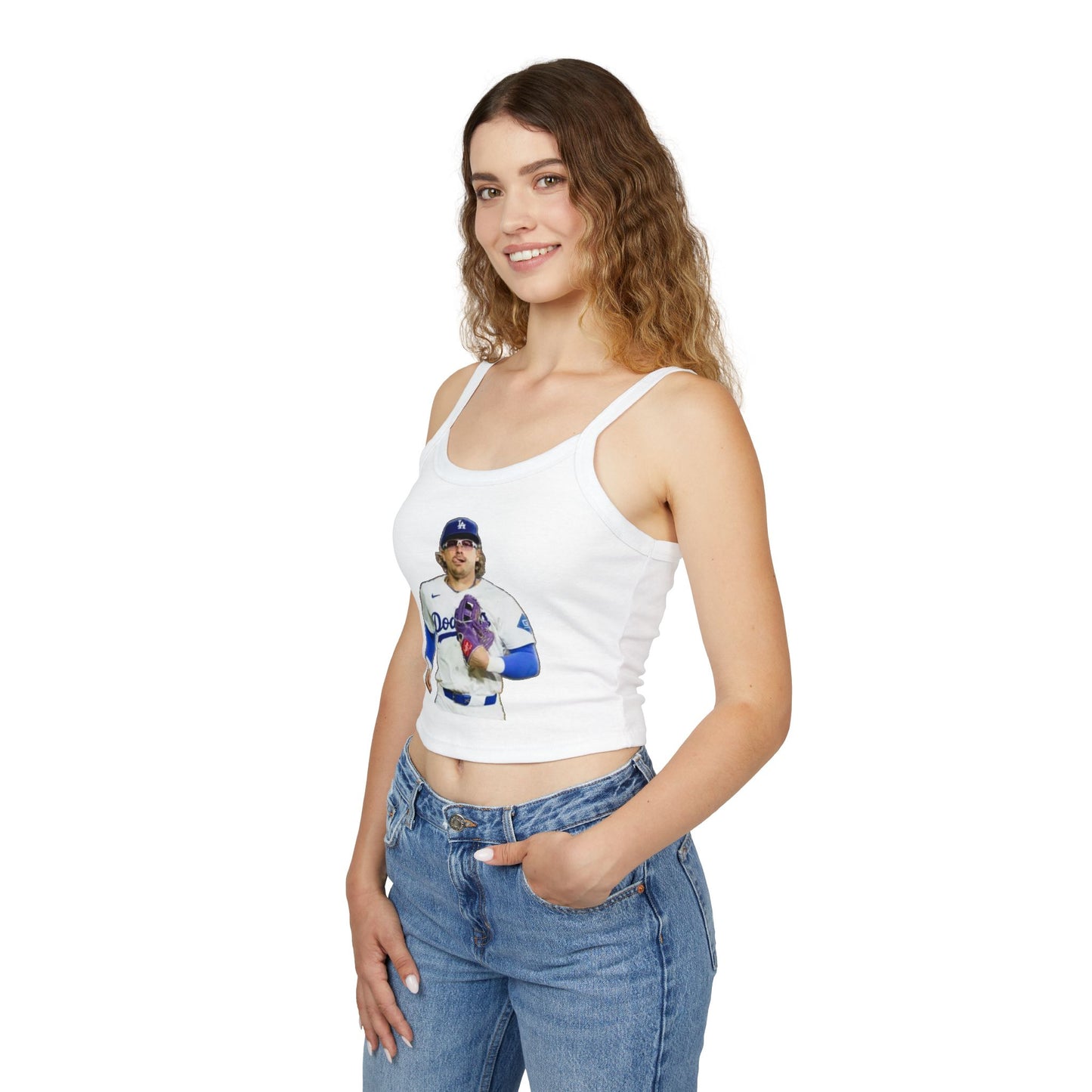 Dodgers "Kike" Women's Spaghetti Tank Top — White
