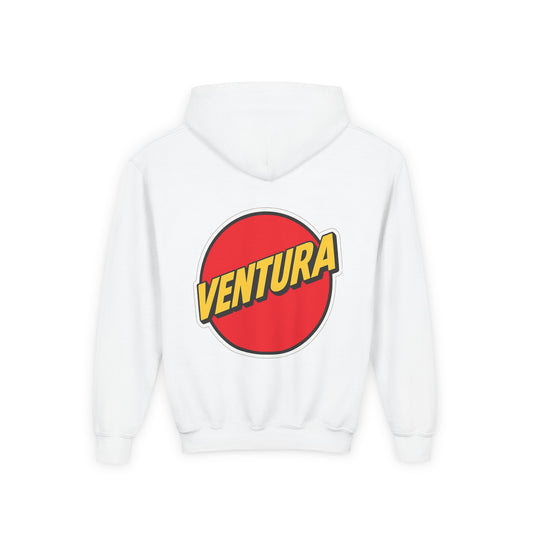 Ventura Red Beach Logo Youth Hoodie — White