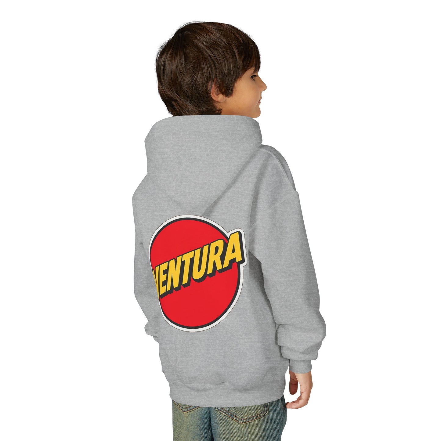Ventura Red Beach Logo Youth Hoodie — Sports Grey
