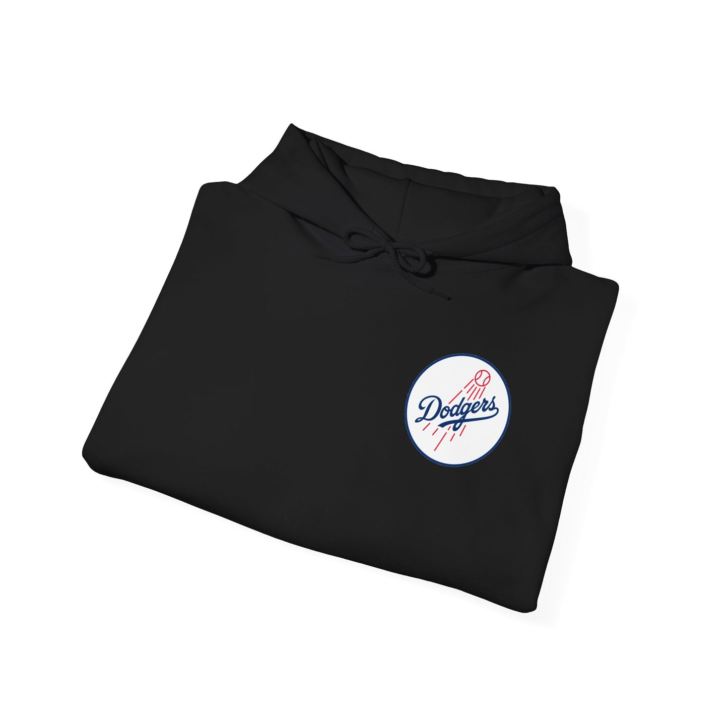 Dodgers Round Logo Hoodie — Baseball Fan Sweatshirt (Black)
