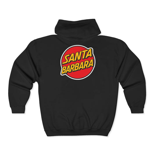 Santa Barbara Retro Zip Hoodie