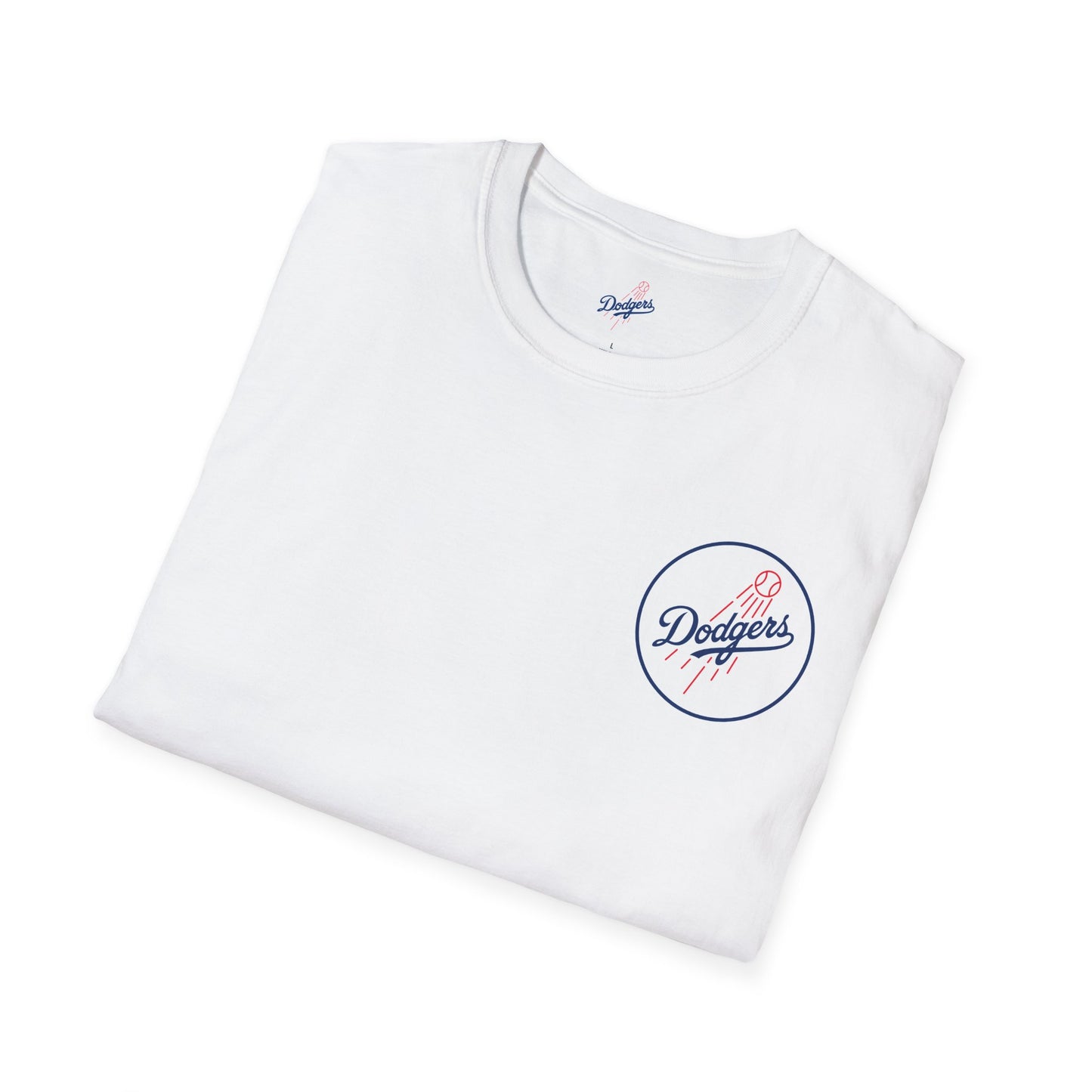 Dodgers 2024-2025 Back-to-Back World Series Champions White T-Shirt L Chest Round Logo