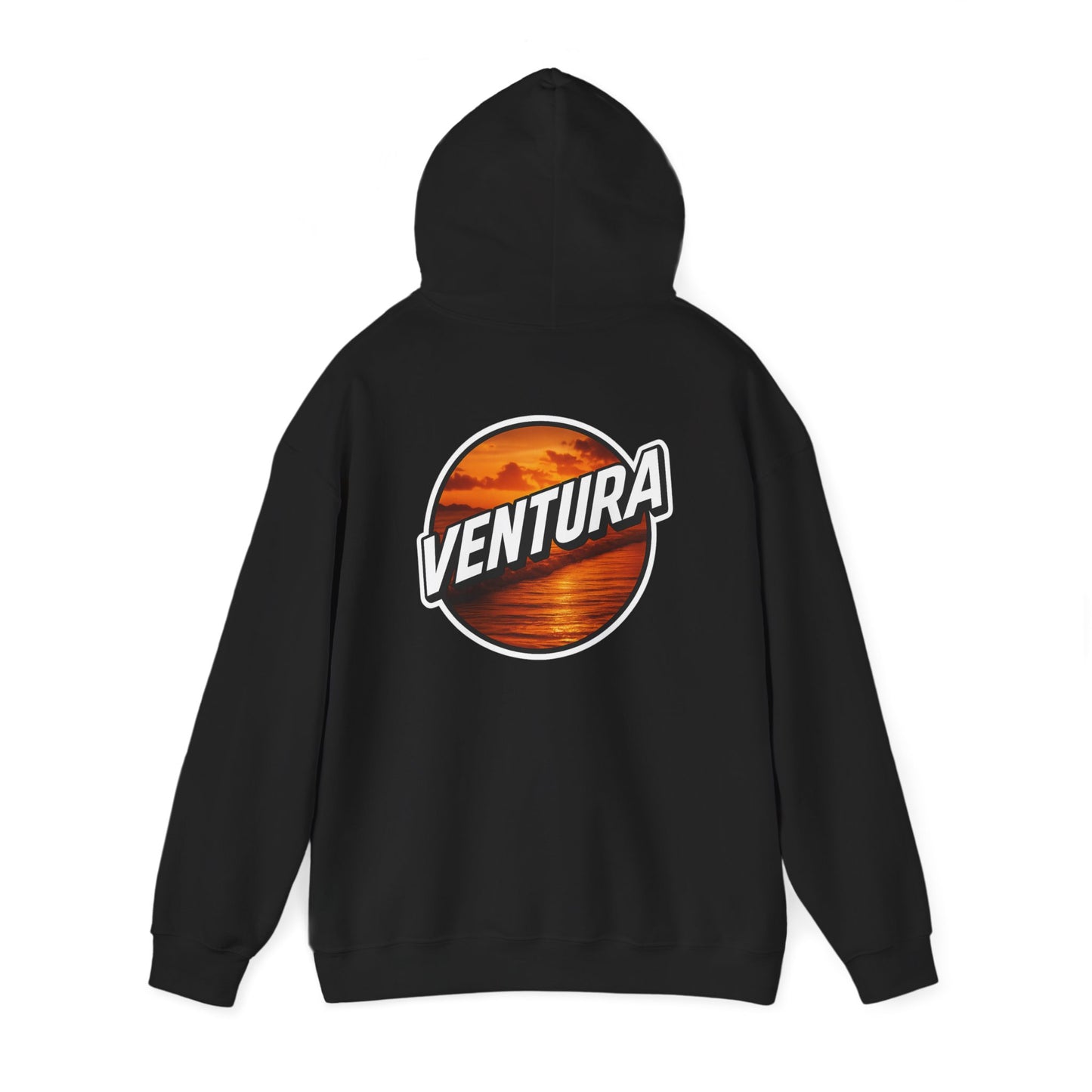 Ventura Sunset Logo Hoodie — Black Ventura Sweatshirt