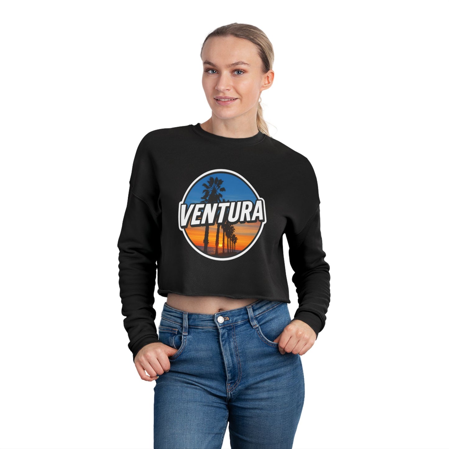 Ventura Surfer's Point Sunset Cropped Sweatshirt