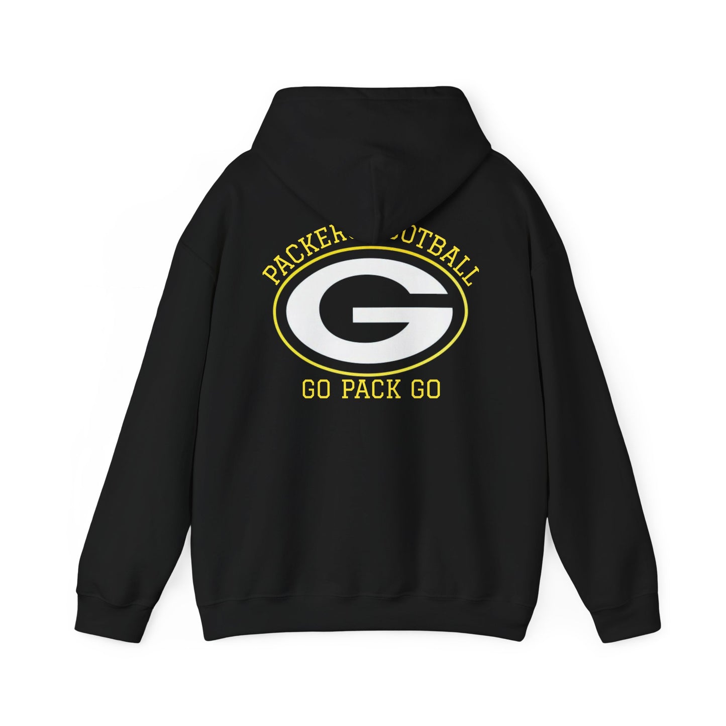 Green Bay Packers Football "Go Pack Go" Hoodie — Team Logo Sweatshirt for Fans (Black)