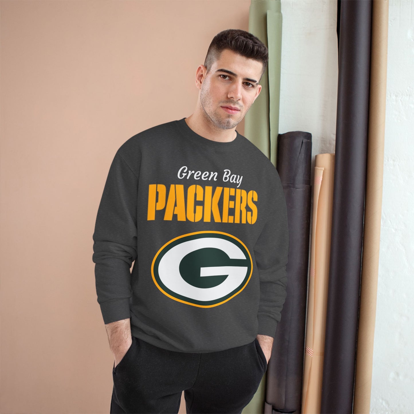 PACKERS Champion Crewneck Sweatshirt (Charcoal Grey)