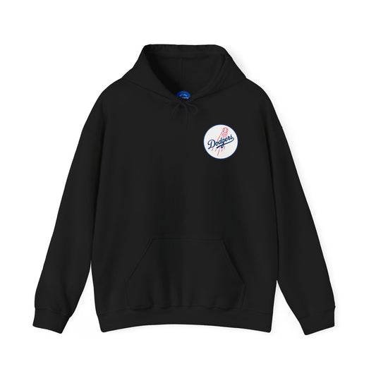 Dodgers Round Logo Hoodie — Baseball Fan Sweatshirt (Black)