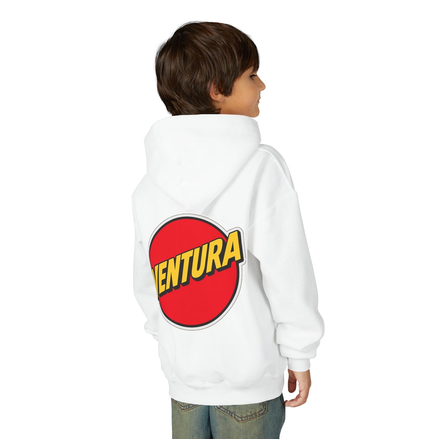 Ventura Red Beach Logo Youth Hoodie — White
