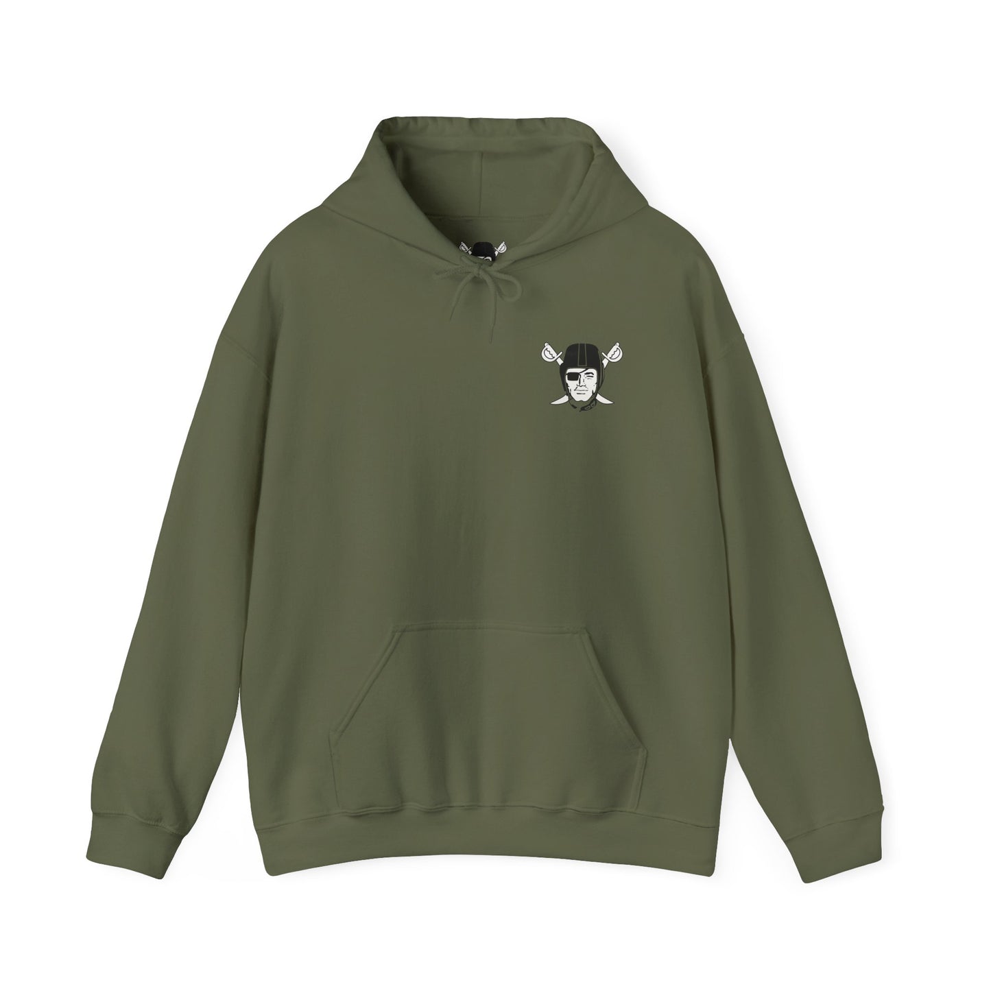 Las Vegas Raiders "One Nation" Hoodie — Team Logo Fan Sweatshirt (Military Green)
