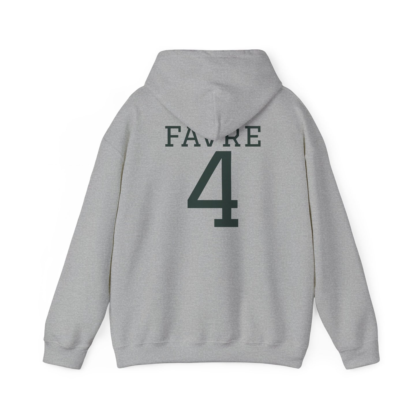 Packers Favre #4 Hoodie — Green Bay Football Fan Sweatshirt (Sports Grey)