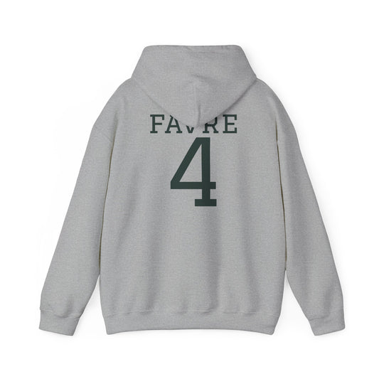 Packers Favre #4 Hoodie — Green Bay Football Fan Sweatshirt (Sports Grey)