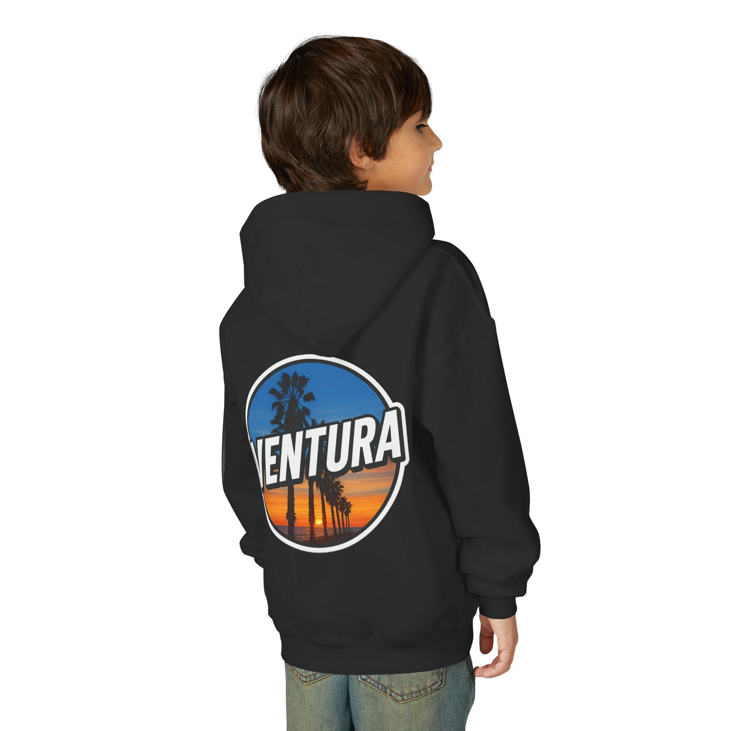 Ventura Surfer's Point Sunset Youth Hoodie — Beach Graphic