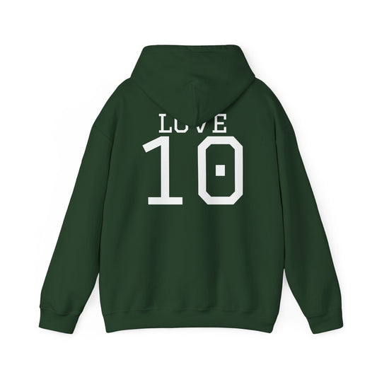 Packers Love #10 Hoodie — Green Bay Football Fan Sweatshirt (Forest Green)