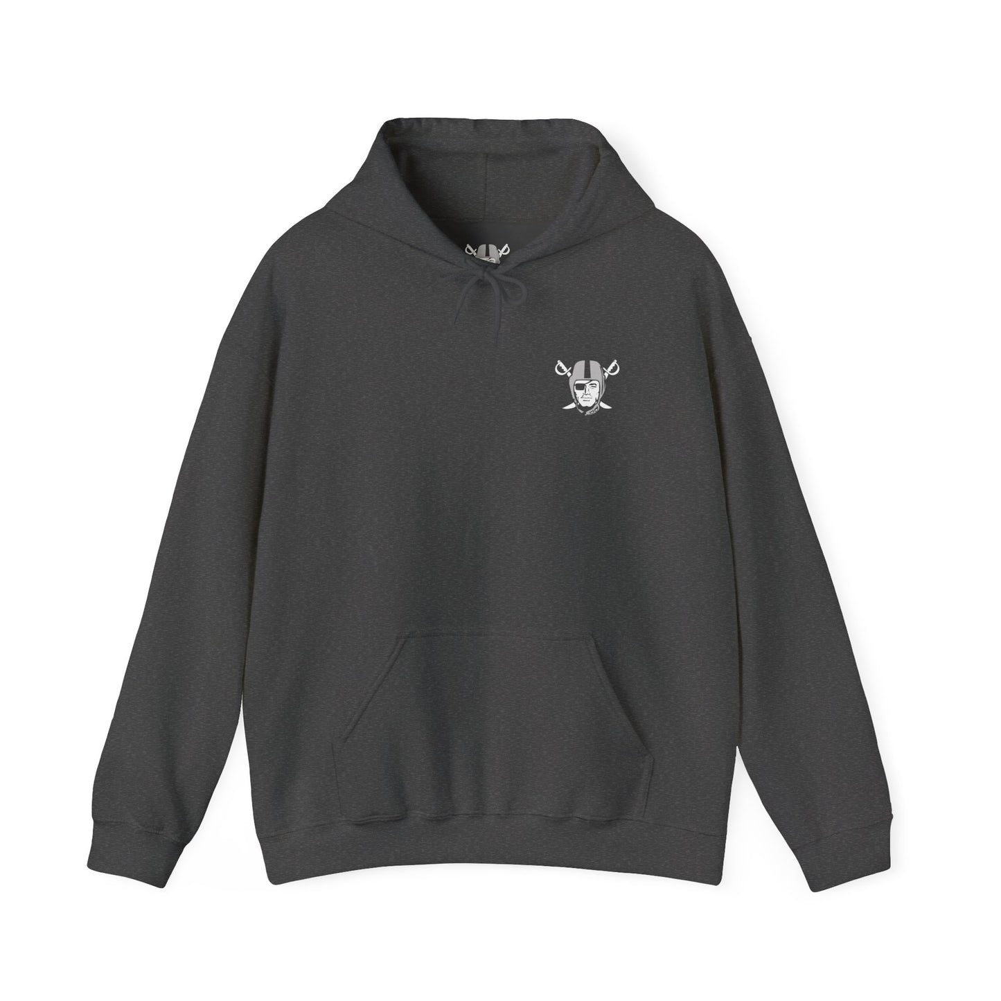 Las Vegas Raiders "One Nation" Hoodie — Team Logo Fan Sweatshirt (Dark Heather)