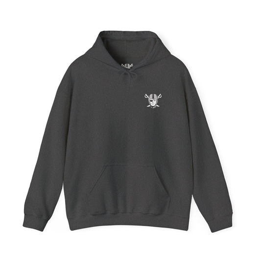 Las Vegas Raiders "One Nation" Hoodie — Team Logo Fan Sweatshirt (Dark Heather)