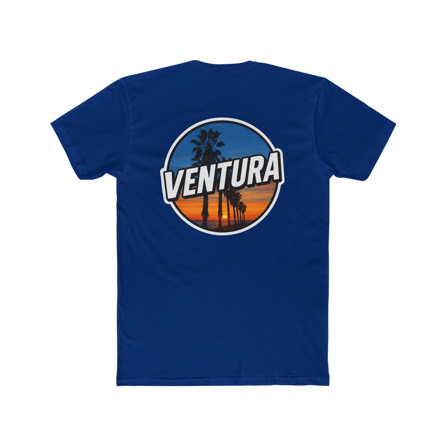 Ventura Sunset California Palm Beach Graphic Tee (Royal Blue)