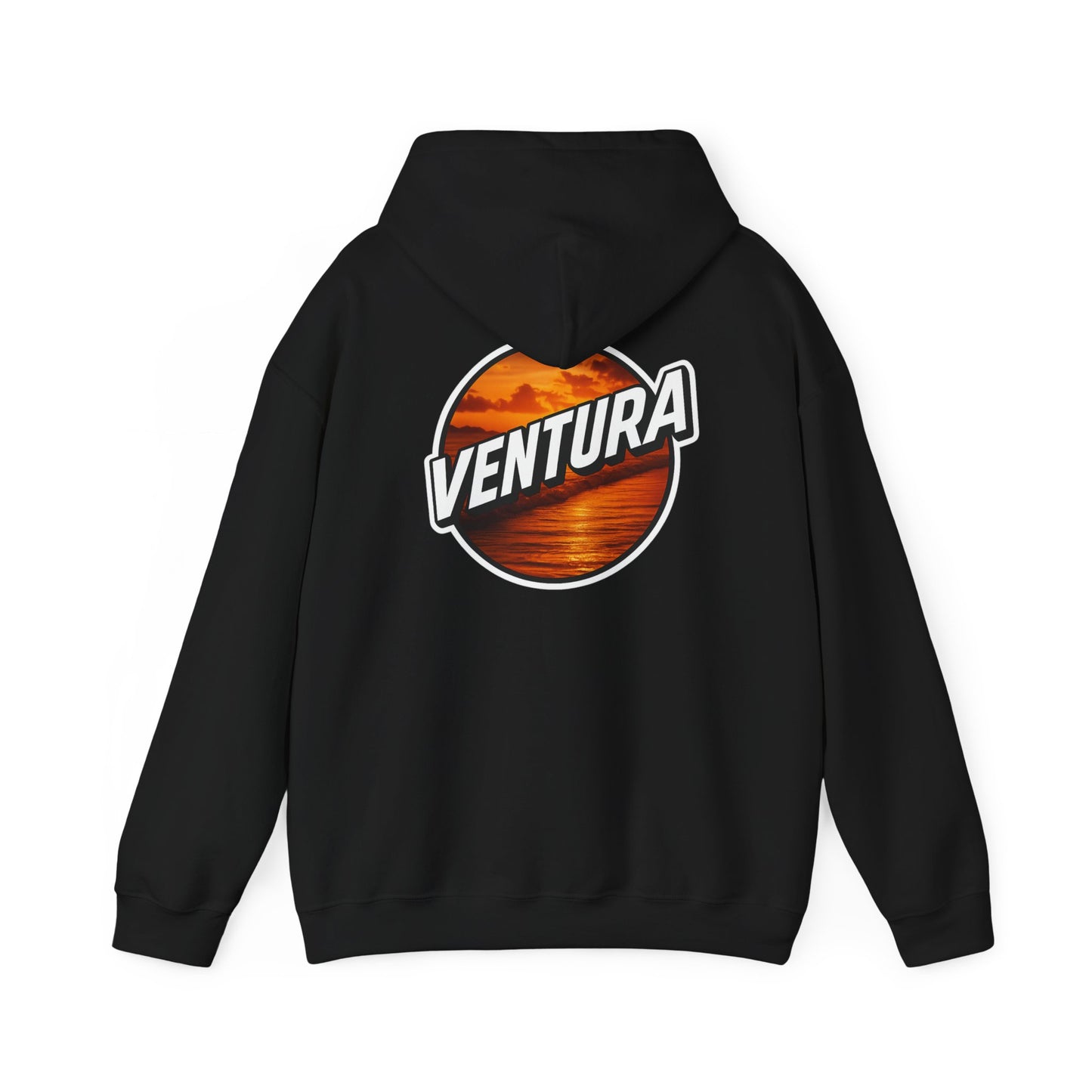Ventura Sunset Logo Hoodie — Black Ventura Sweatshirt