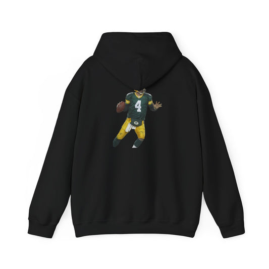 Packers Favre Midweight Hoodie — Football Fan Hoodie (Black)