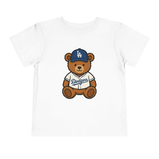 Los Angeles Dodgers Teddy Bear Toddler Tee — Kids MLB Team Shirt