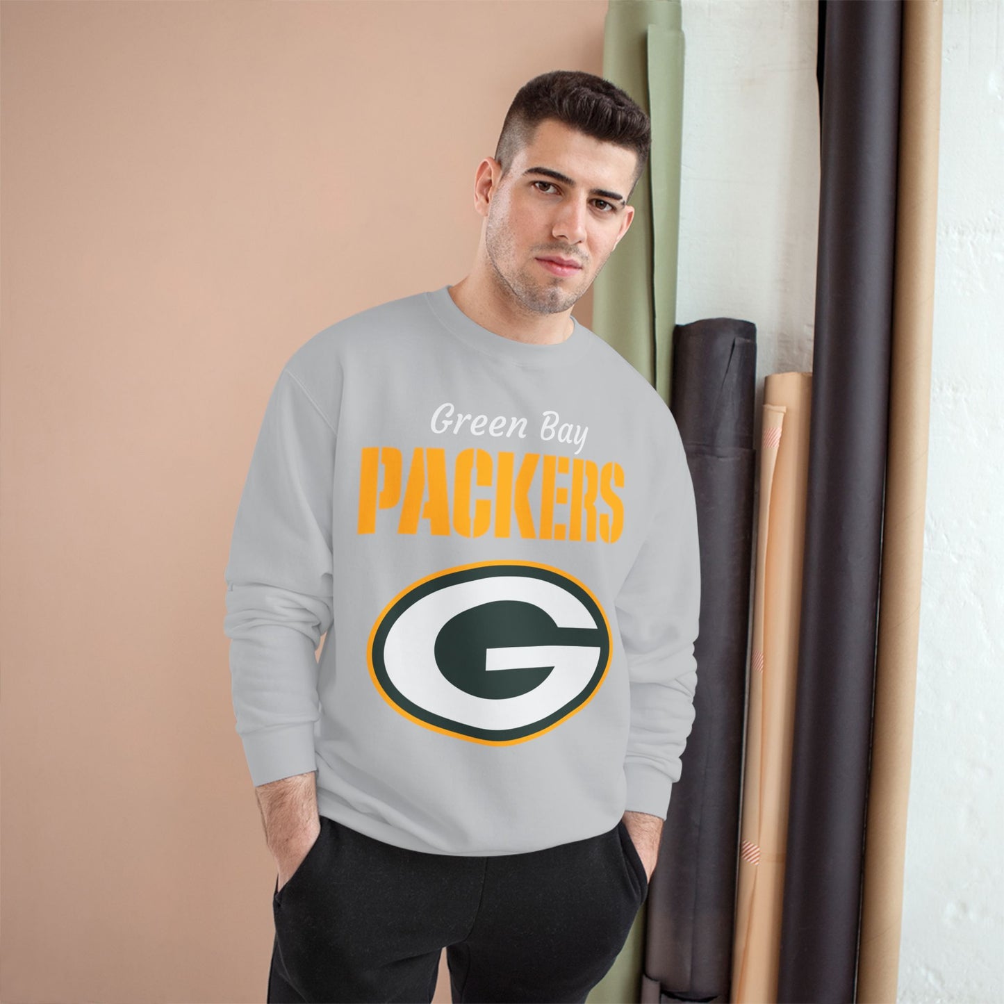PACKERS Champion Crewneck Sweatshirt (Light Grey)
