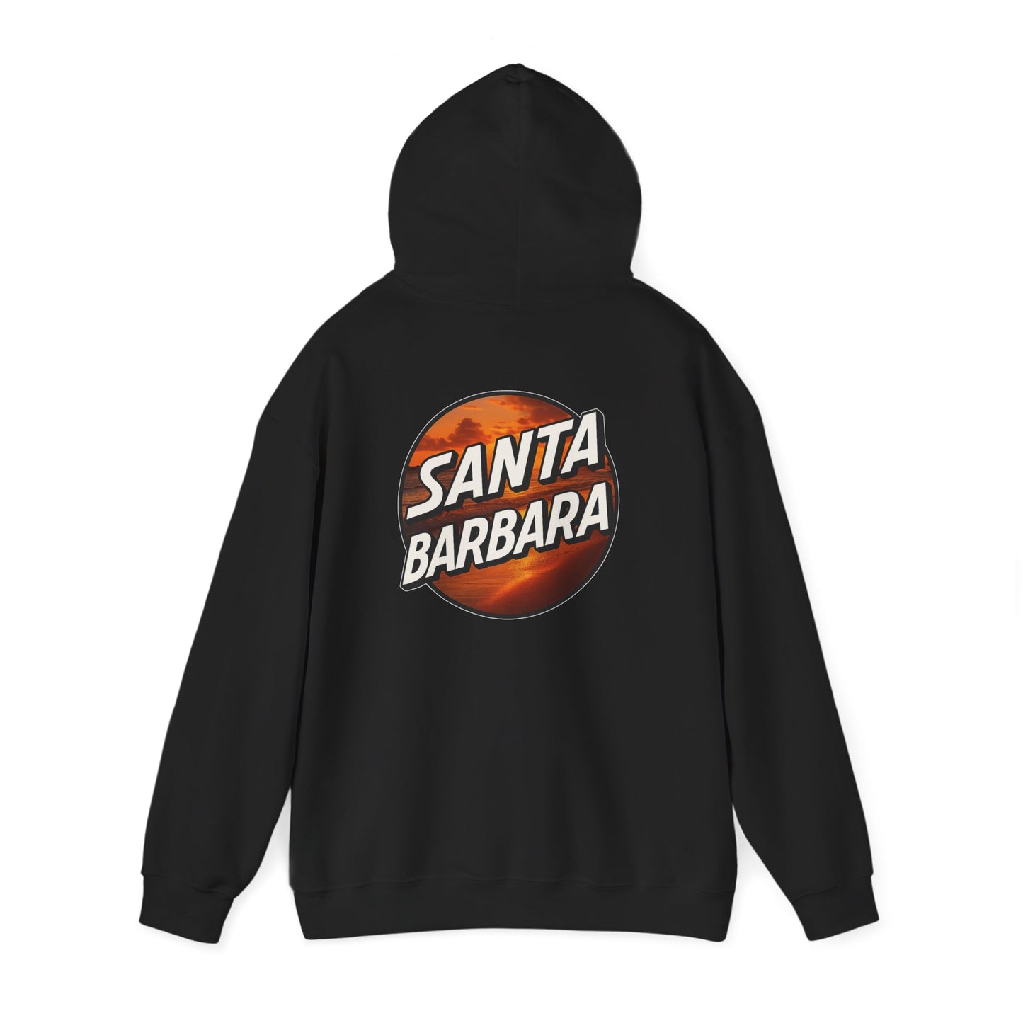 Santa Barbara Black Sunset Hoodie — Santa Barbara Logo Hoodie