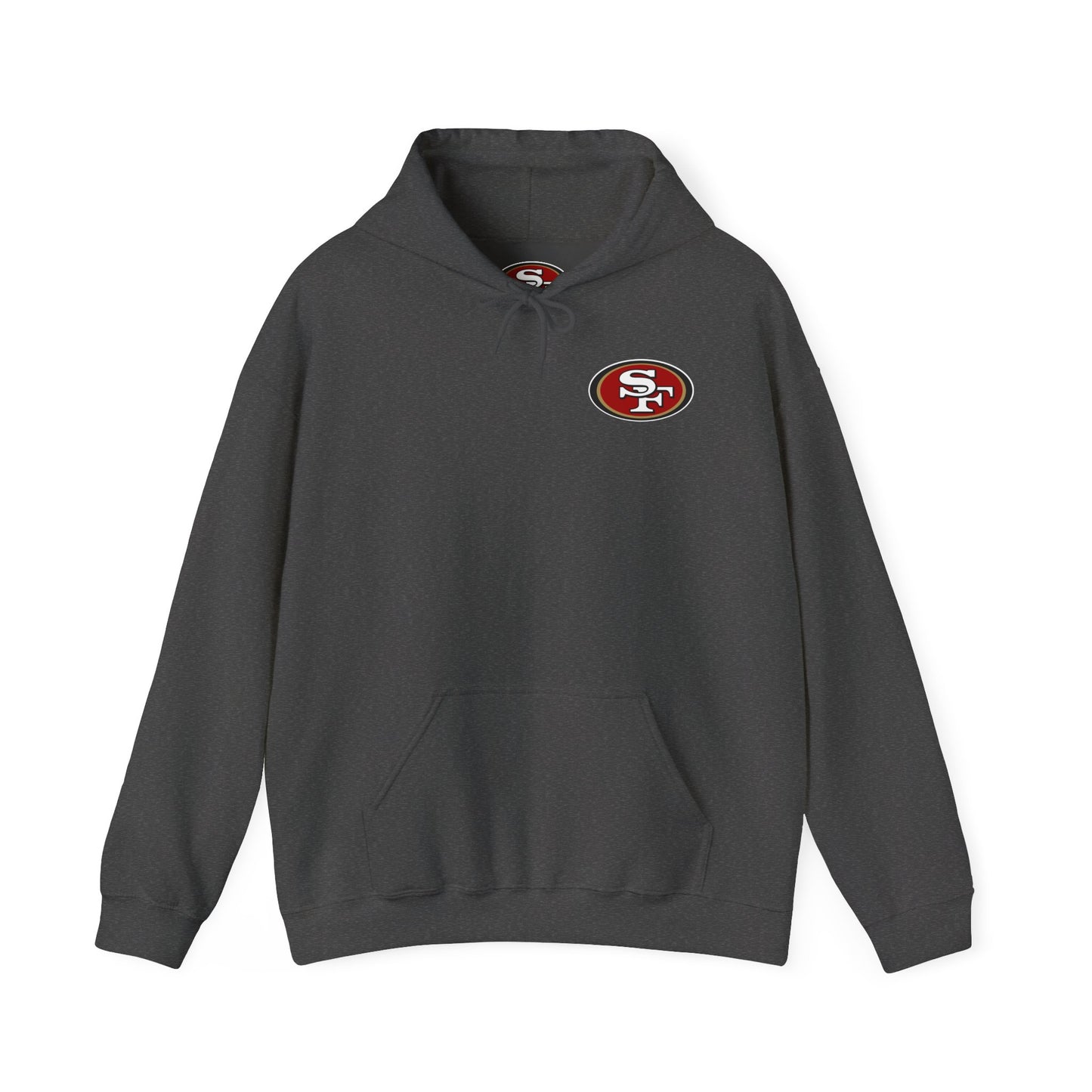 San Francisco 49ers Logo Hoodie — Team Sweatshirt for Fans (Dark Heather)