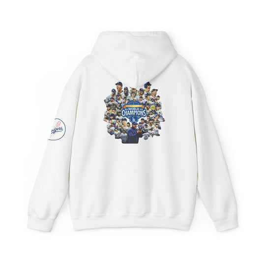 Dodgers Back-to-Back World Series Champions Hoodie — MLB Championship Sweatshirt (White)