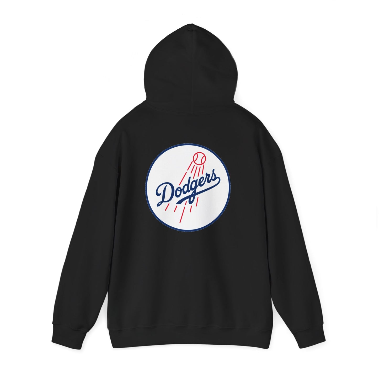 Dodgers Round Logo Hoodie — Baseball Fan Sweatshirt (Black)
