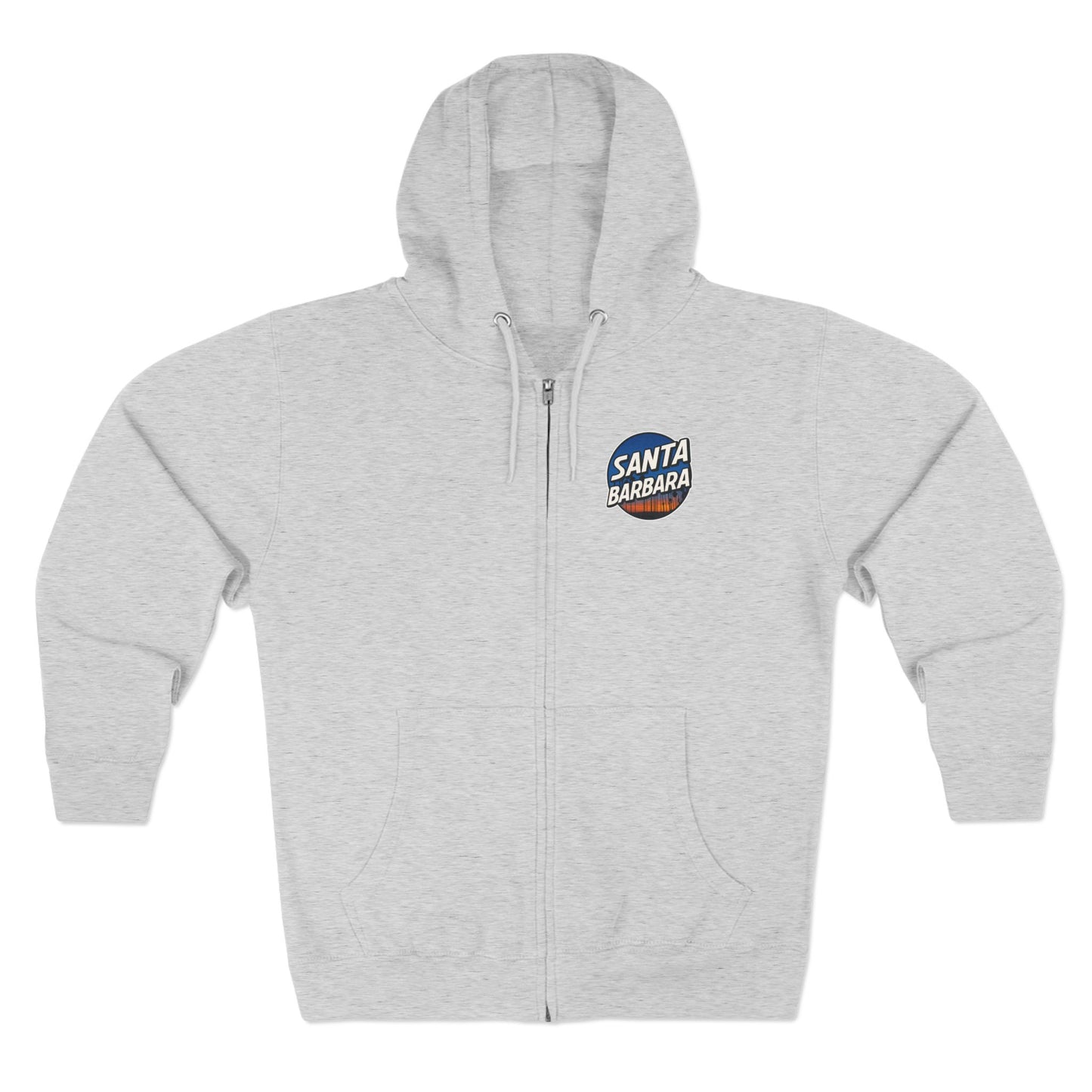 Santa Barbara Cabrillo Blvd Heather Grey Zip Hoodie