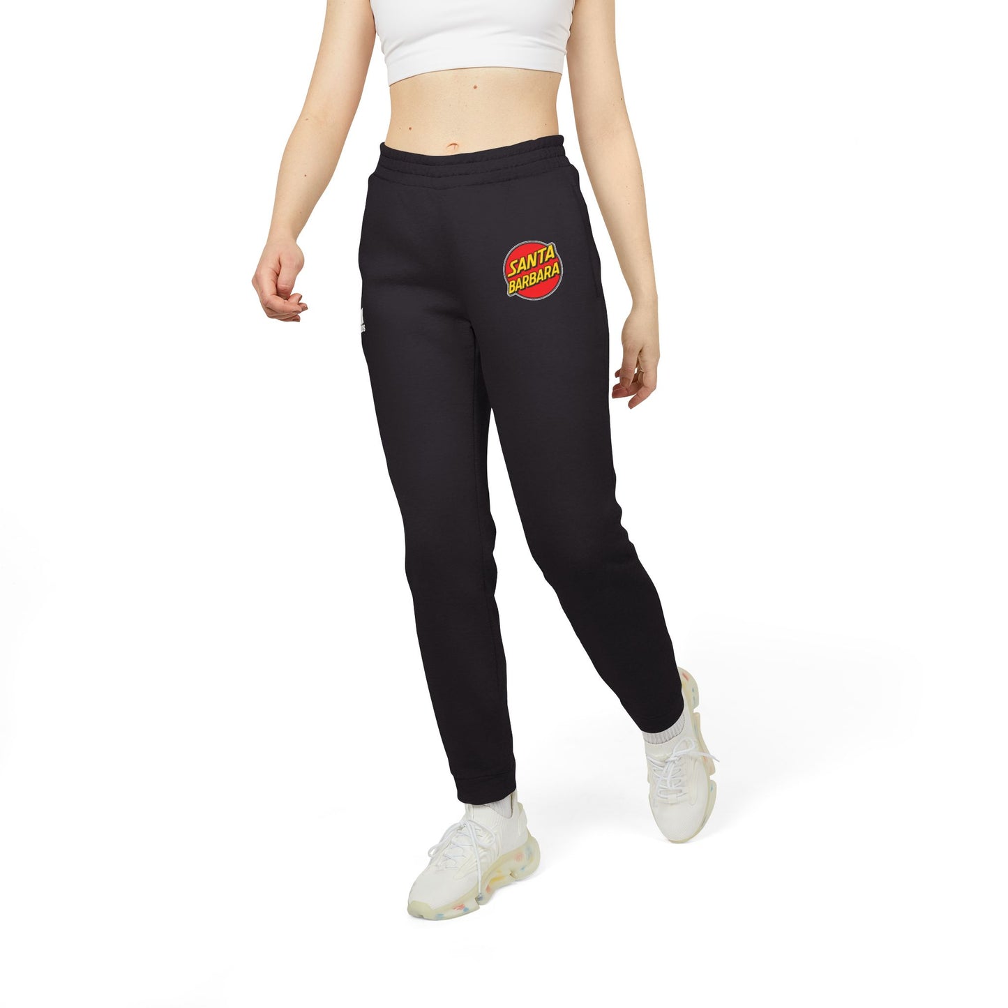 Santa Barbara Red Logo Graphic Joggers — Black Sweatpants