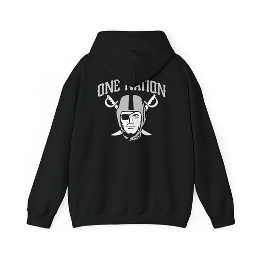 Las Vegas Raiders "One Nation" Hoodie — Team Logo Fan Sweatshirt (Black)