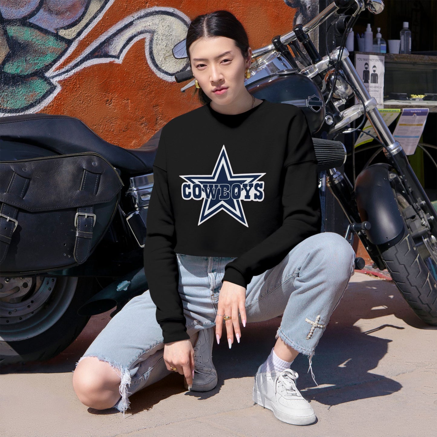 Dallas Star Cropped Sweatshirt – Women's NFL Team Fan Top
