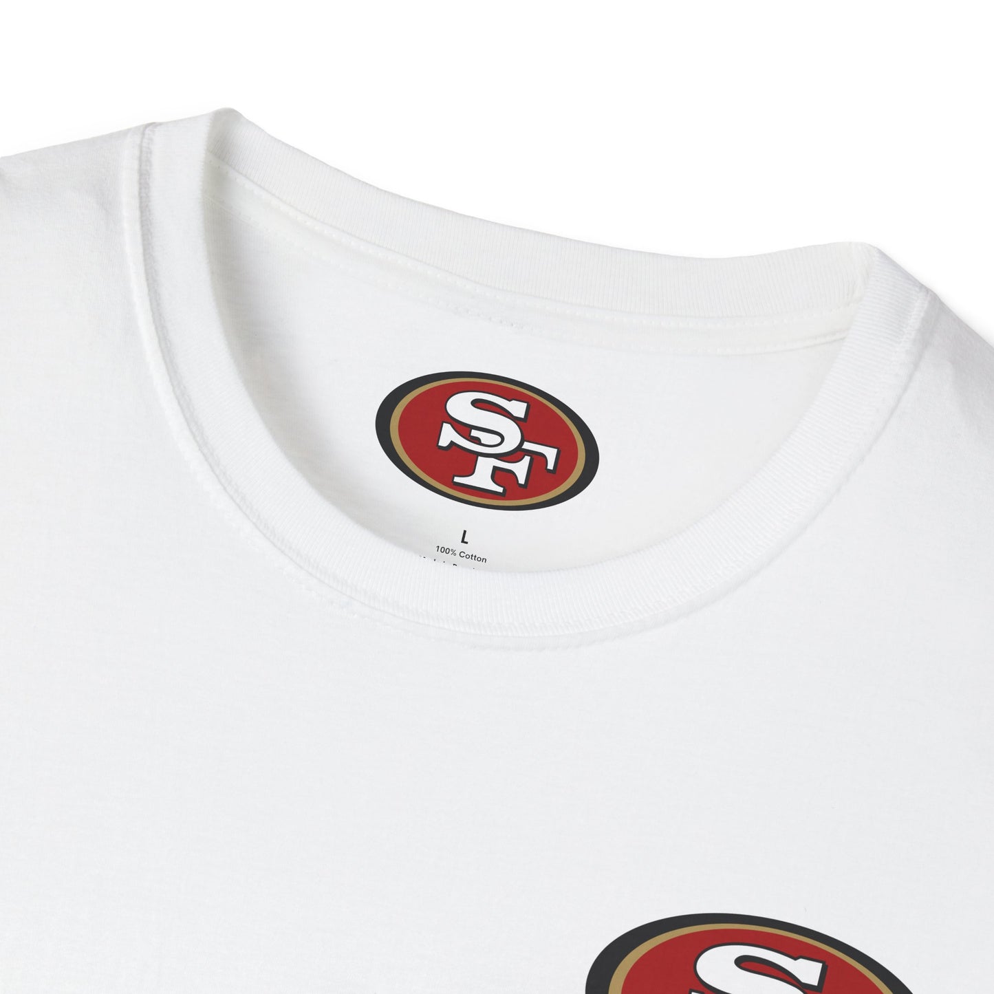 San Francisco 49ers Fan Tee — 49ers Logo Softstyle Lightweight T-Shirt (White)