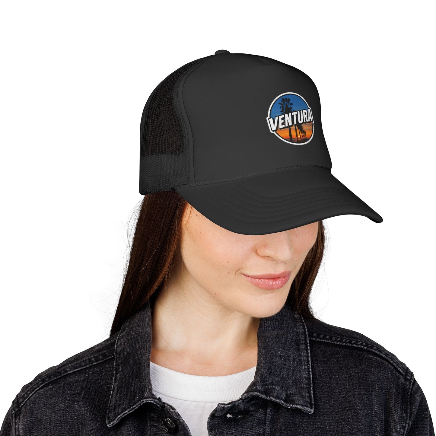 Ventura Surfer's Point Sunset Trucker Cap (Black)
