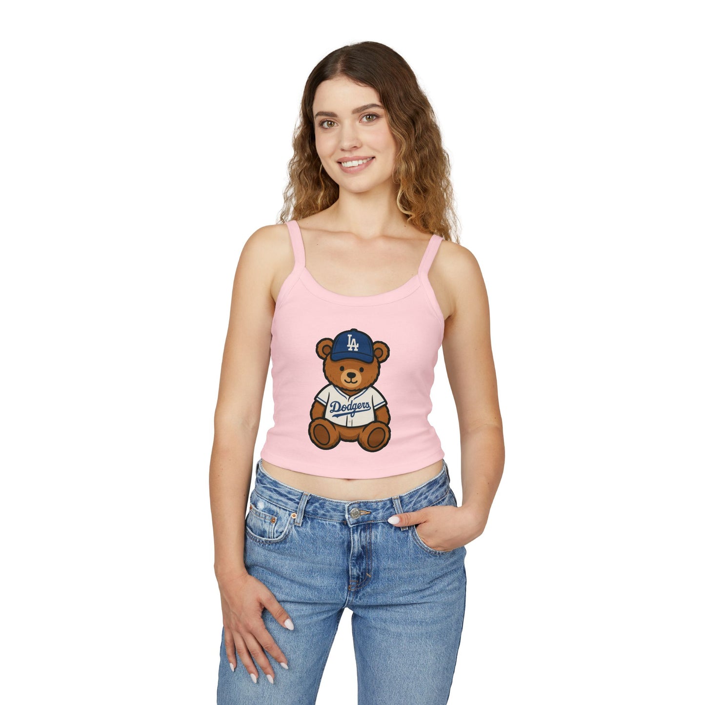 Dodgers Women's Spaghetti Tank Top — (Pink)