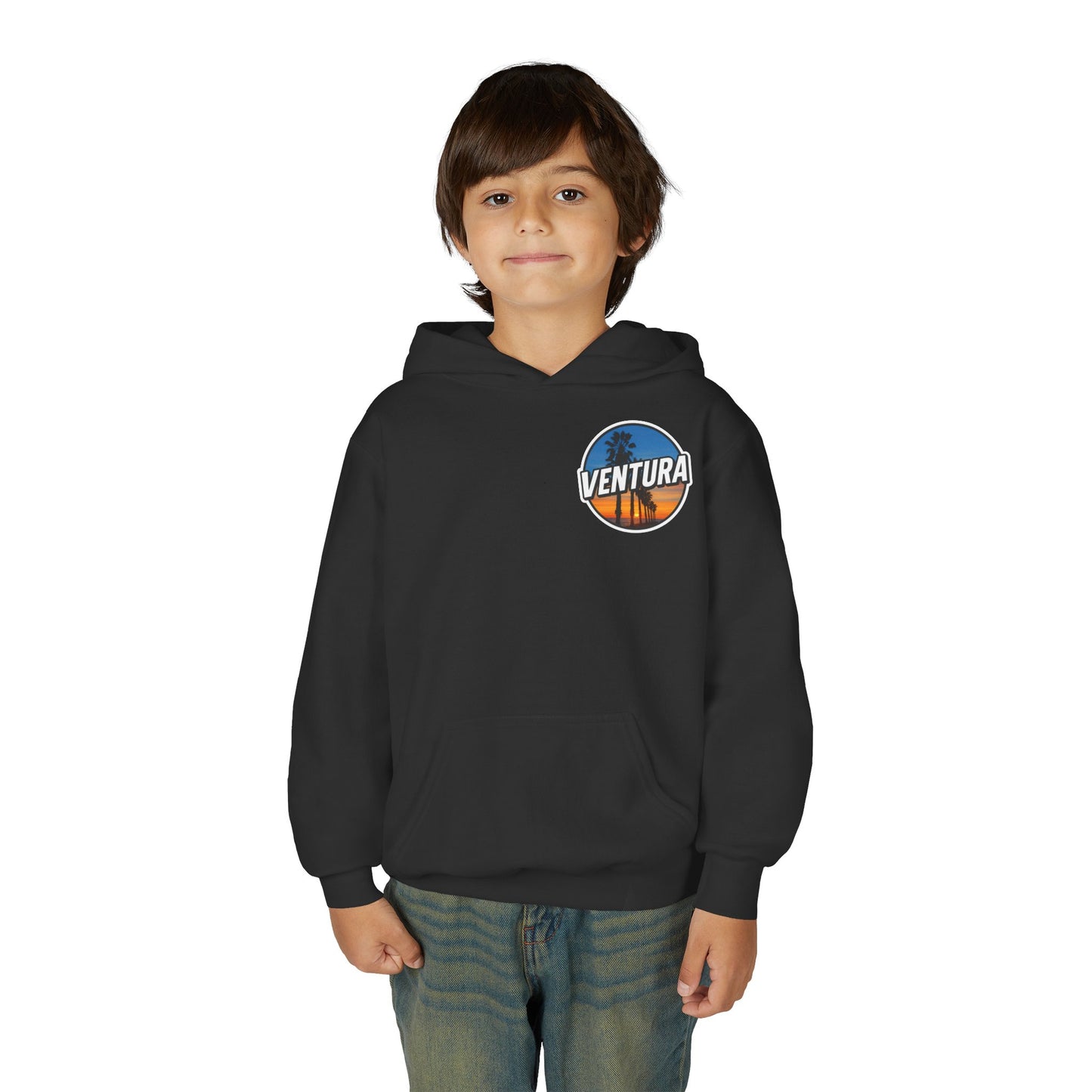 Ventura Surfer's Point Sunset Youth Hoodie — Beach Graphic