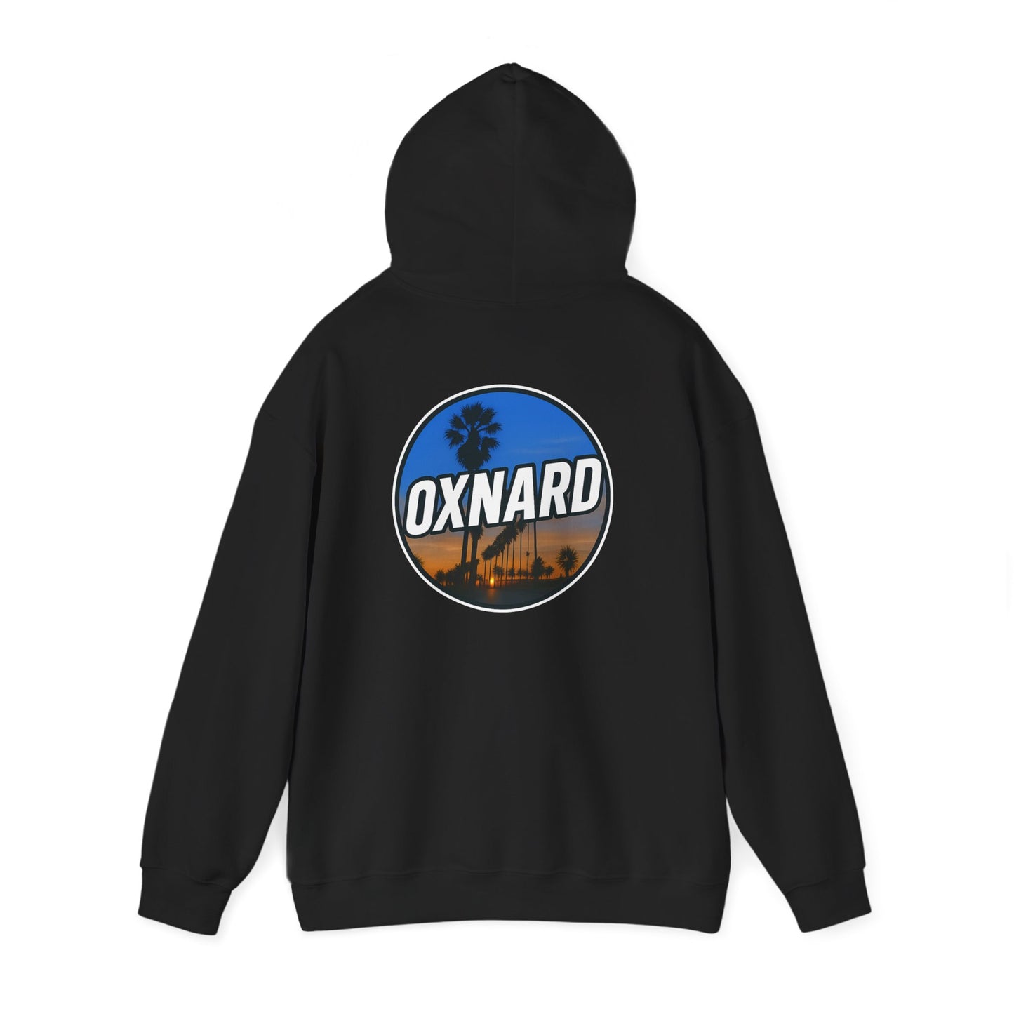 Oxnard Sunset Hoodie — Black Midweight Pullover