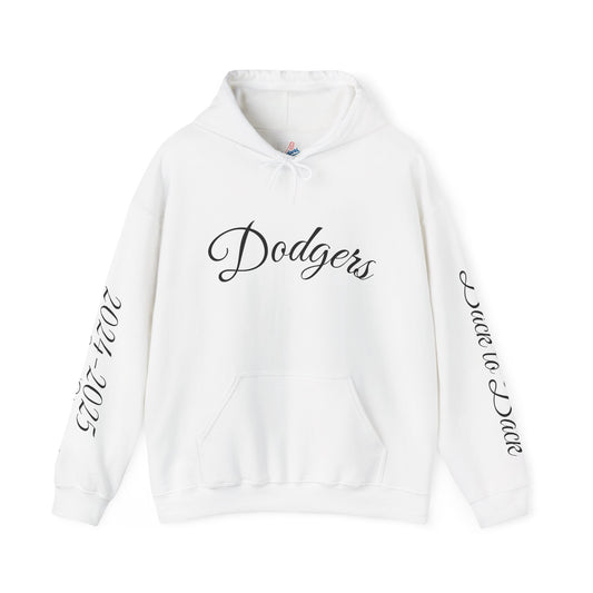 Dodgers Back-to-Back World Series Champions Hoodie — MLB Championship Sweatshirt (White)