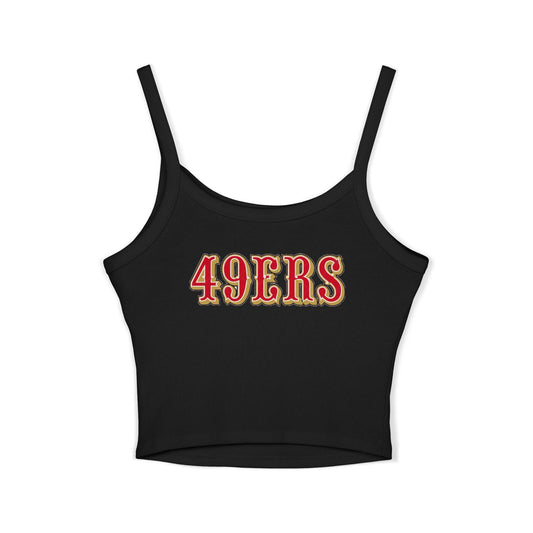 49ers Retro Football Helmet Women's Spaghetti Tank