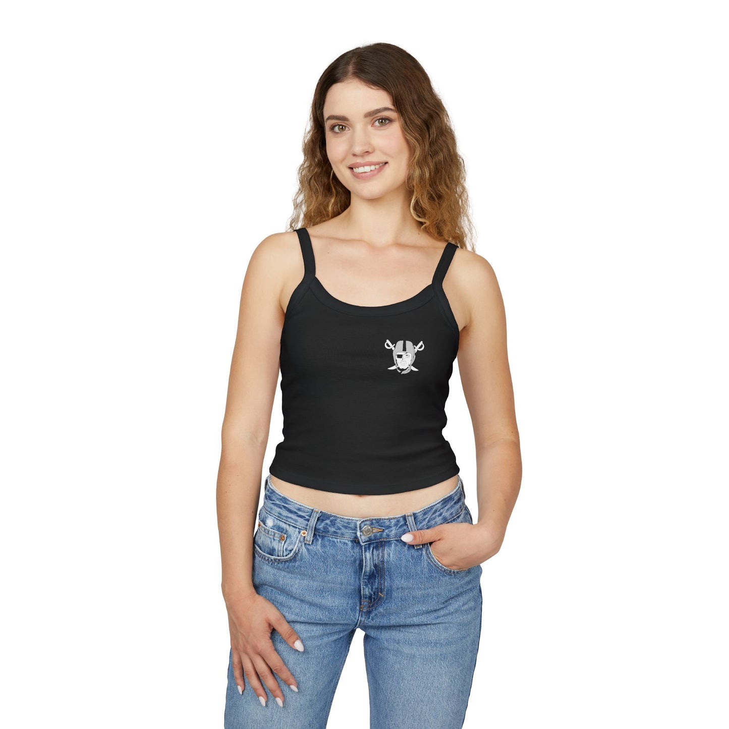 Vintage Football Helmet Tank Top — "Raiders" Retro Sports Crop (2)