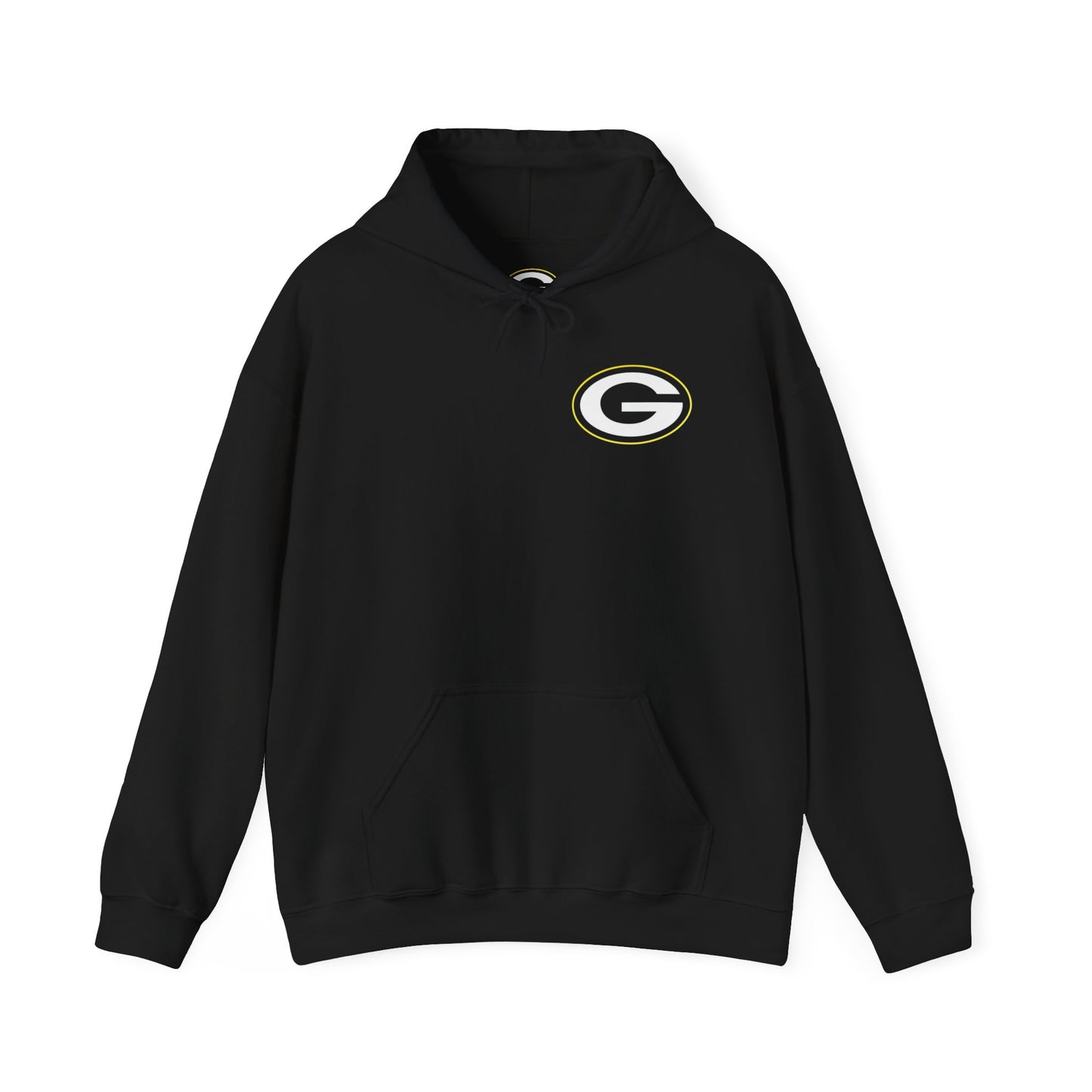Green Bay Packers Football "Go Pack Go" Hoodie — Team Logo Sweatshirt for Fans (Black)