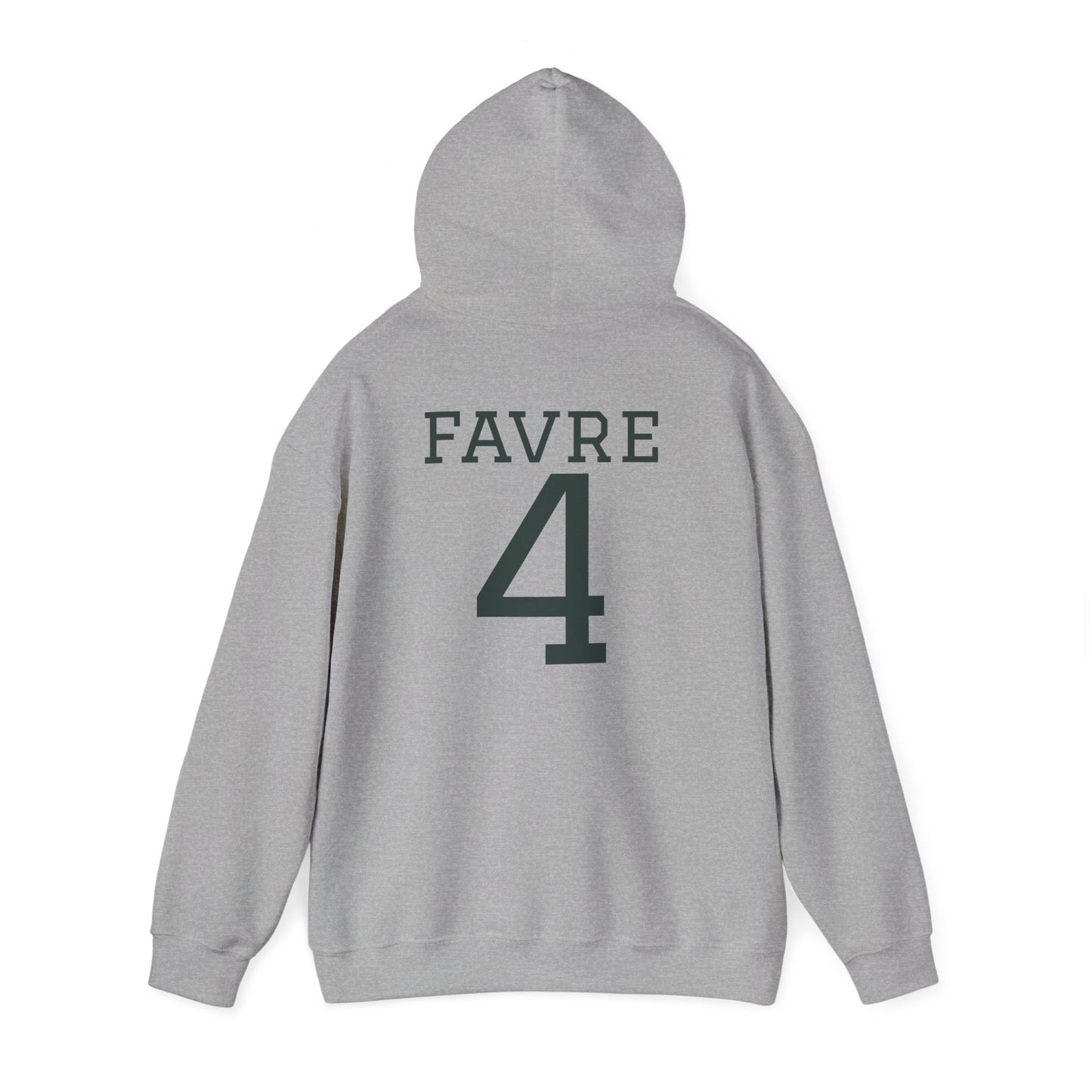 Packers Favre #4 Hoodie — Green Bay Football Fan Sweatshirt (Sports Grey)