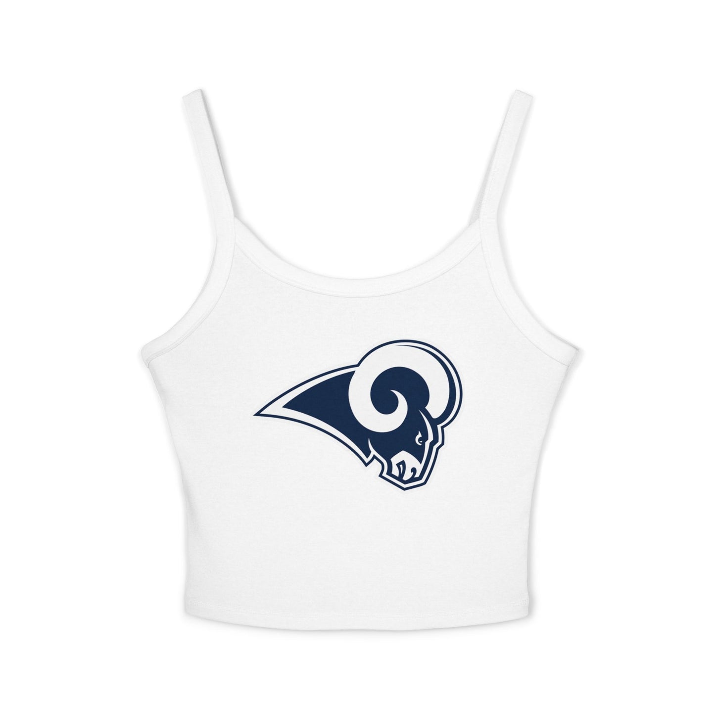 Los Angeles Rams Retro Helmet Women's Spaghetti Strap Tank (White)