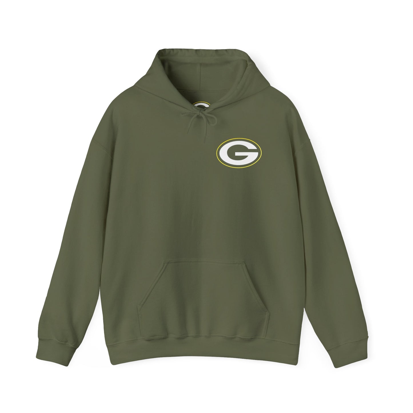 Green Bay Packers Football "Go Pack Go" Hoodie — Team Logo Sweatshirt for Fans (Military Green)