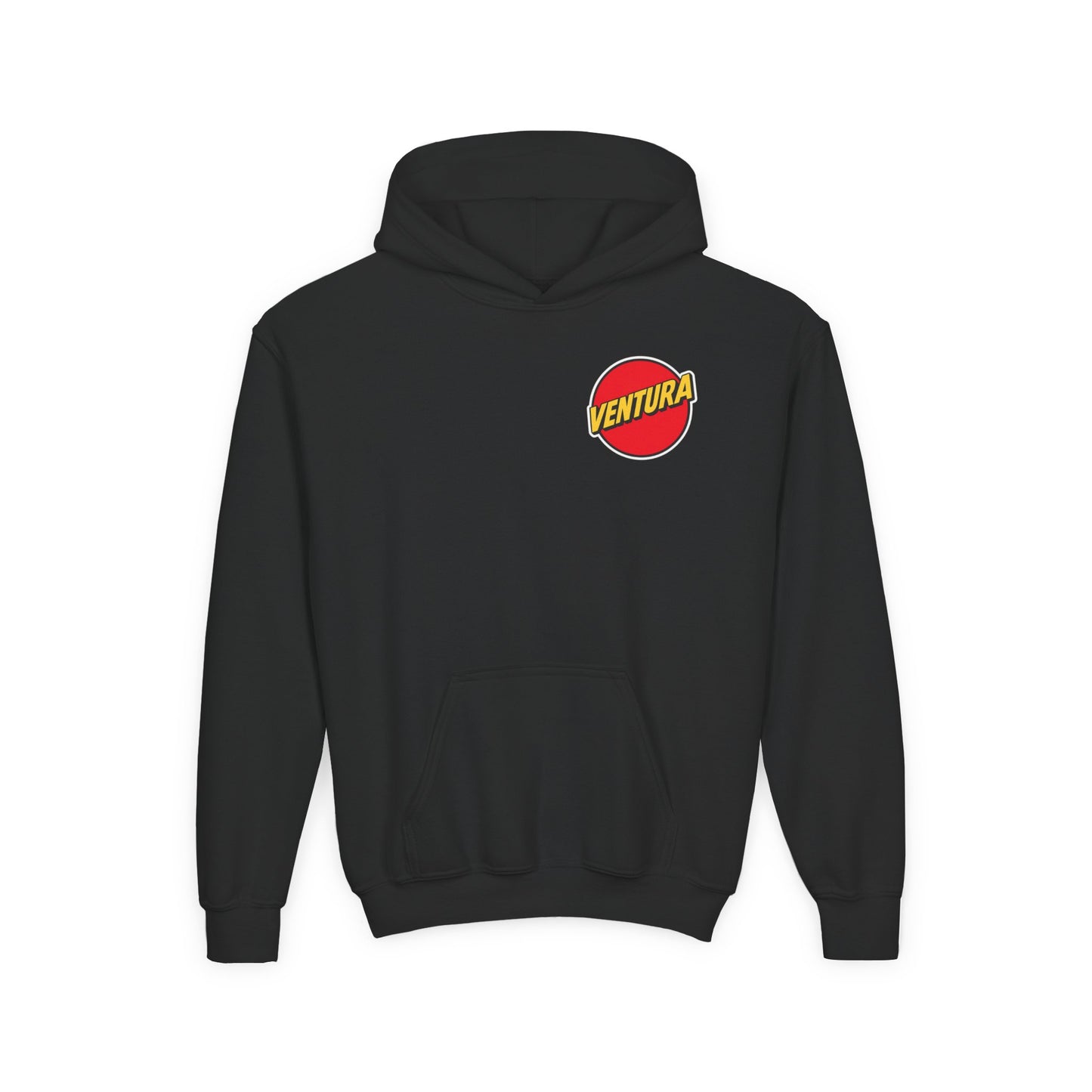Ventura Red Logo Beach Graphic Youth Hoodie — Black