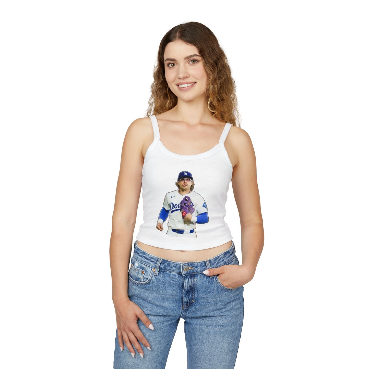 Dodgers "Kike" Women's Spaghetti Tank Top — White